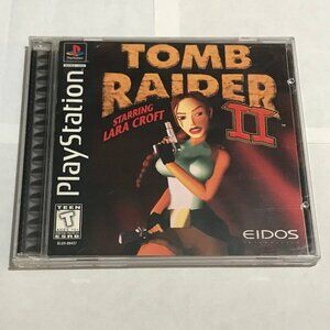 PS1 Tomb Raider 2 For PlayStation 1 CIB Black Label Complete With Manual